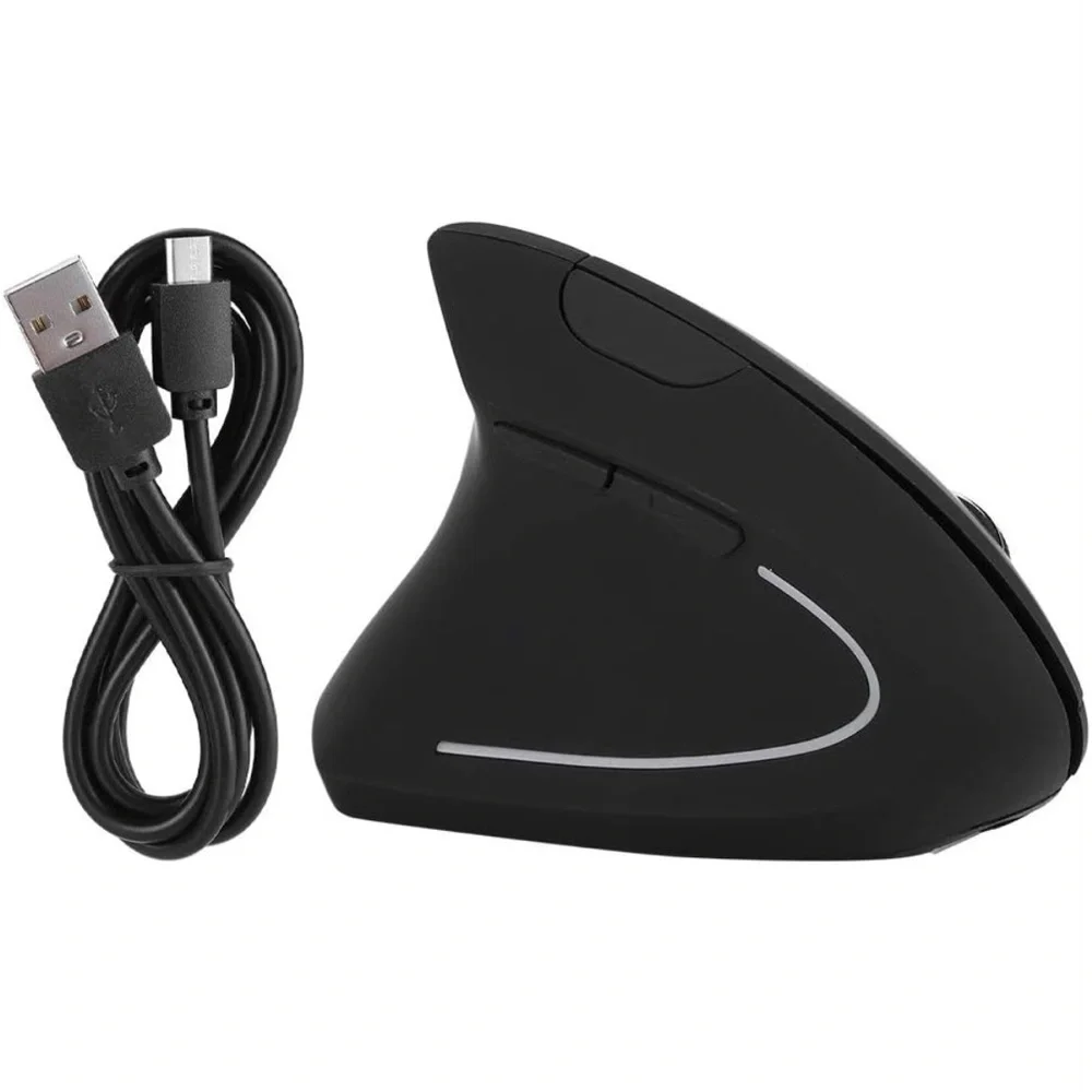 Ergonomic Black Wireless Mouse- Left-handed